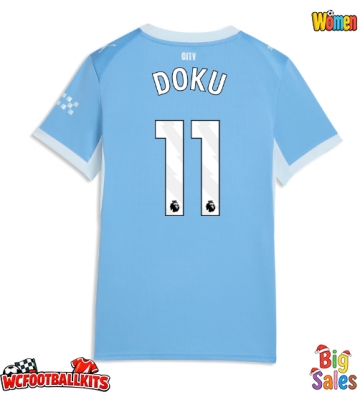 Manchester City Jeremy Doku #11 Replica Home Stadium Shirt for Women 2026-27 Short Sleeve